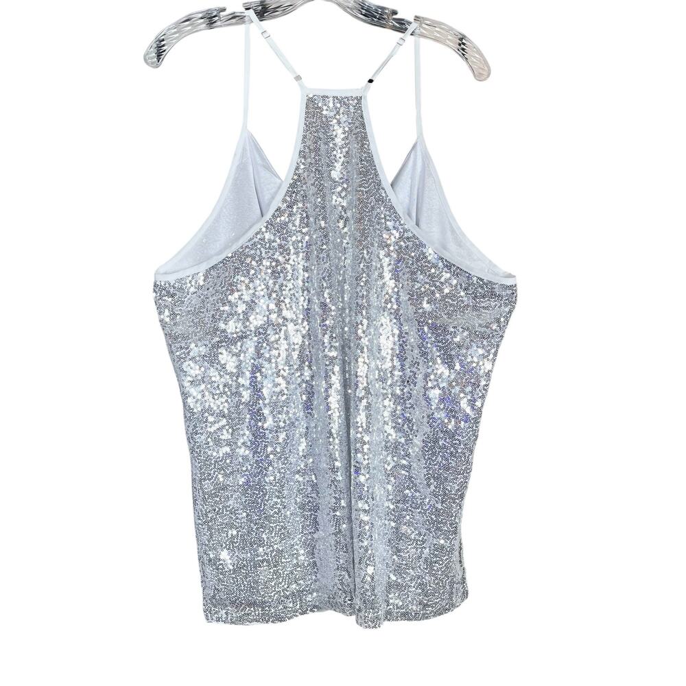 NWT Beyove Women's XXL Sequin Glitter V-Neck Sleeveless Cami Tank Top - Picture 3 of 7